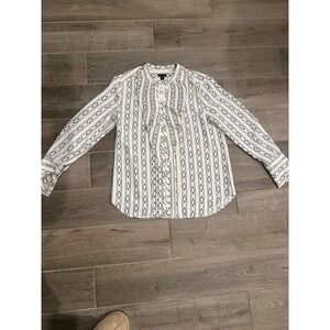 Ann Taylor Chain Link Blouse Cream & Black Size S BNWT